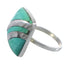 Southwestern Turquoise Sterling Silver Jewelry Ring Size 7-1/2 BW64348